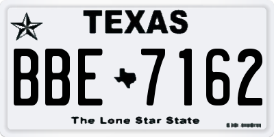 TX license plate BBE7162