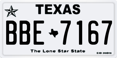 TX license plate BBE7167