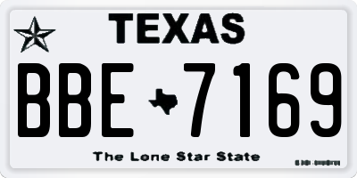 TX license plate BBE7169
