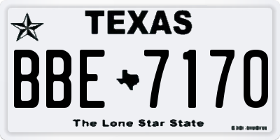 TX license plate BBE7170