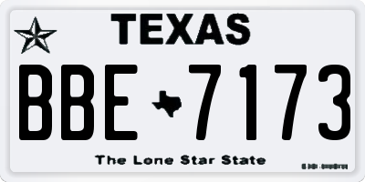 TX license plate BBE7173