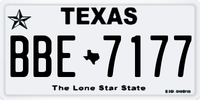TX license plate BBE7177