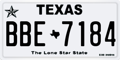 TX license plate BBE7184
