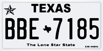 TX license plate BBE7185