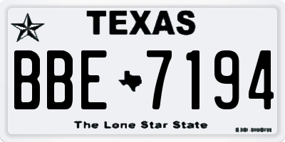 TX license plate BBE7194
