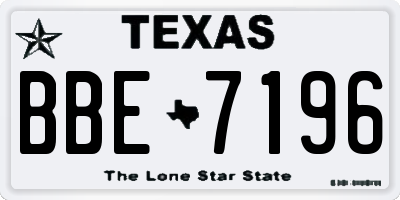 TX license plate BBE7196