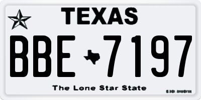 TX license plate BBE7197