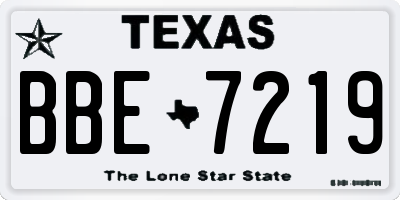 TX license plate BBE7219