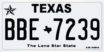 TX license plate BBE7239