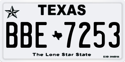 TX license plate BBE7253