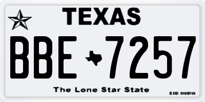 TX license plate BBE7257