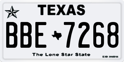 TX license plate BBE7268