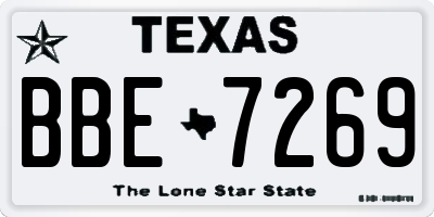 TX license plate BBE7269