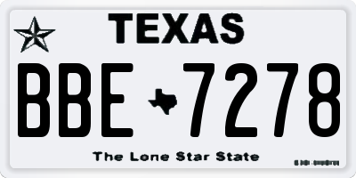 TX license plate BBE7278