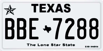 TX license plate BBE7288