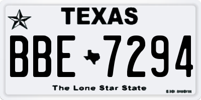 TX license plate BBE7294