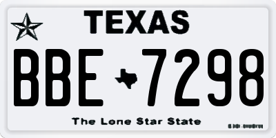 TX license plate BBE7298