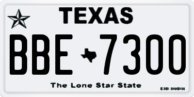 TX license plate BBE7300