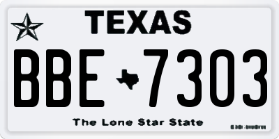 TX license plate BBE7303