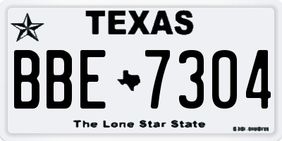 TX license plate BBE7304