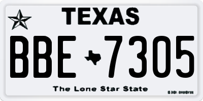 TX license plate BBE7305