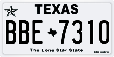 TX license plate BBE7310