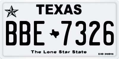 TX license plate BBE7326
