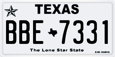 TX license plate BBE7331