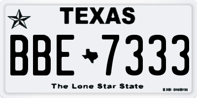 TX license plate BBE7333