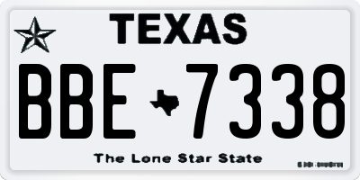 TX license plate BBE7338