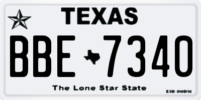 TX license plate BBE7340