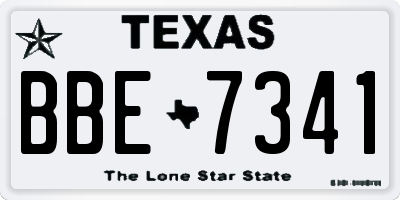 TX license plate BBE7341