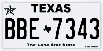 TX license plate BBE7343