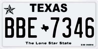 TX license plate BBE7346