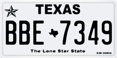 TX license plate BBE7349