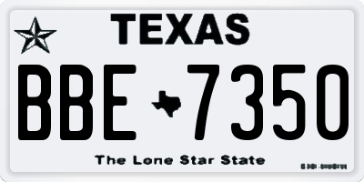 TX license plate BBE7350