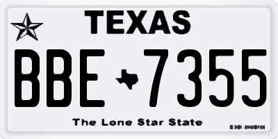 TX license plate BBE7355