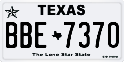 TX license plate BBE7370