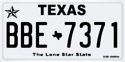 TX license plate BBE7371