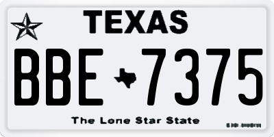 TX license plate BBE7375