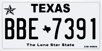 TX license plate BBE7391