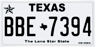 TX license plate BBE7394