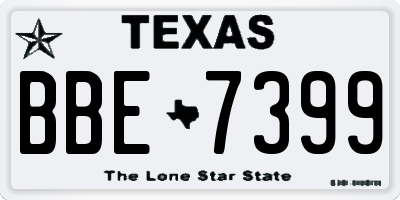 TX license plate BBE7399