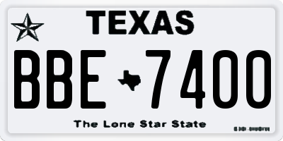 TX license plate BBE7400