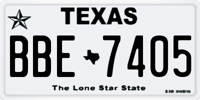 TX license plate BBE7405