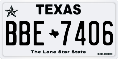 TX license plate BBE7406