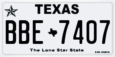 TX license plate BBE7407