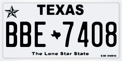 TX license plate BBE7408