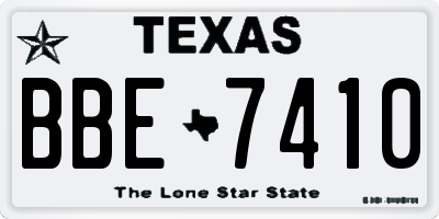 TX license plate BBE7410