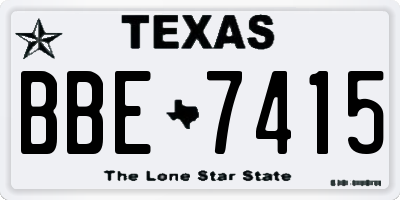 TX license plate BBE7415